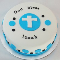 Religious Cakes - First Holy Communion Cake Dot Fondant (D,V)